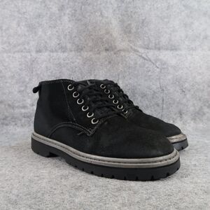 Skechers Shoes Womens 7.5 Boots Leather Work Combat Lace Up Black Classic Rugged